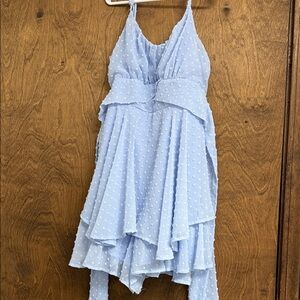 Light Blue Sleeveless Romper Dress